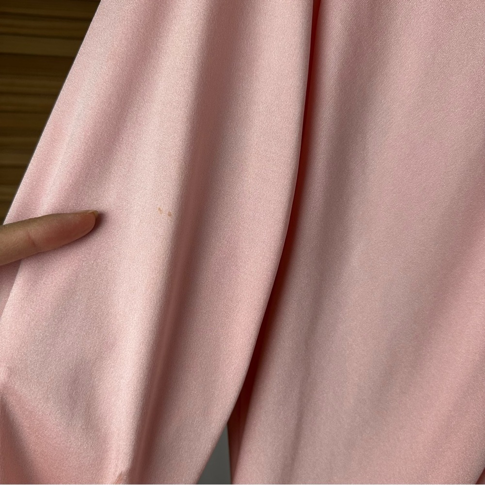 Vintage Pink Peignoir Boudoir Bedroom Jacket w/ Ostrich Feather Trim - Picture 6 of 9